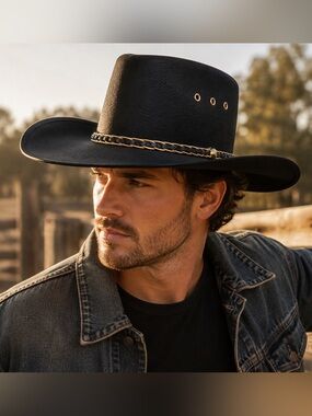 Vintage ARLOP Black Western Cowboy Hat Unisex Men’s 6 3/4 USA 80’s 90’s